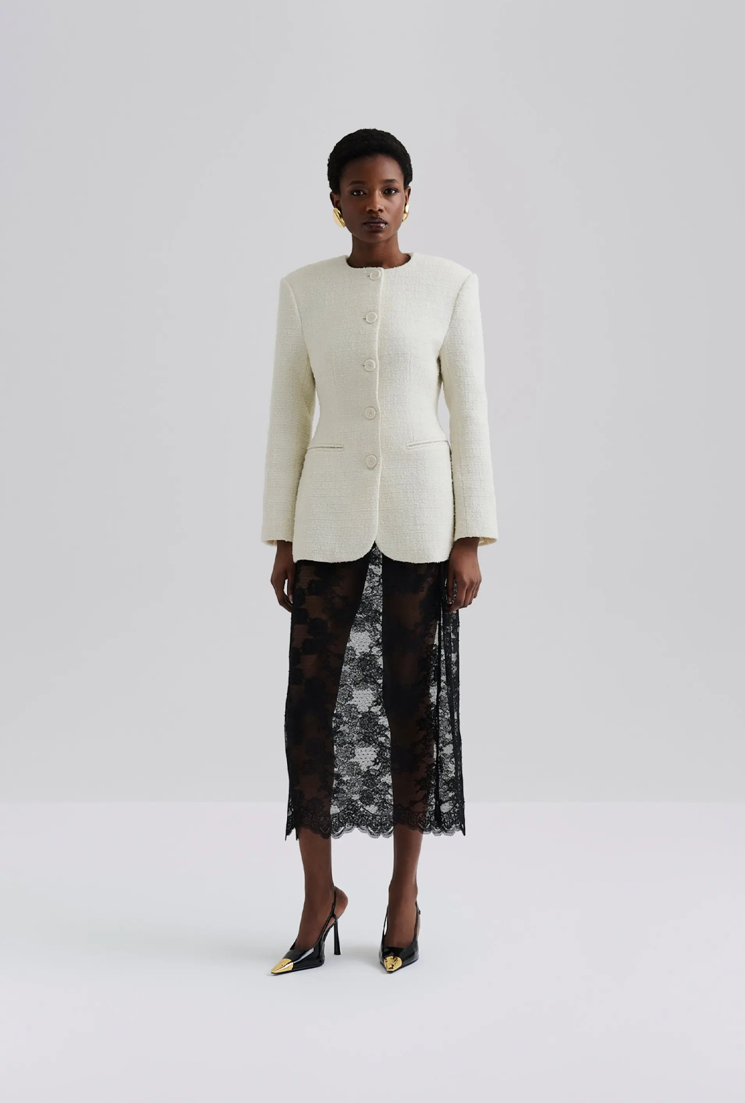 Blazer I Carol fitted round neck blazer