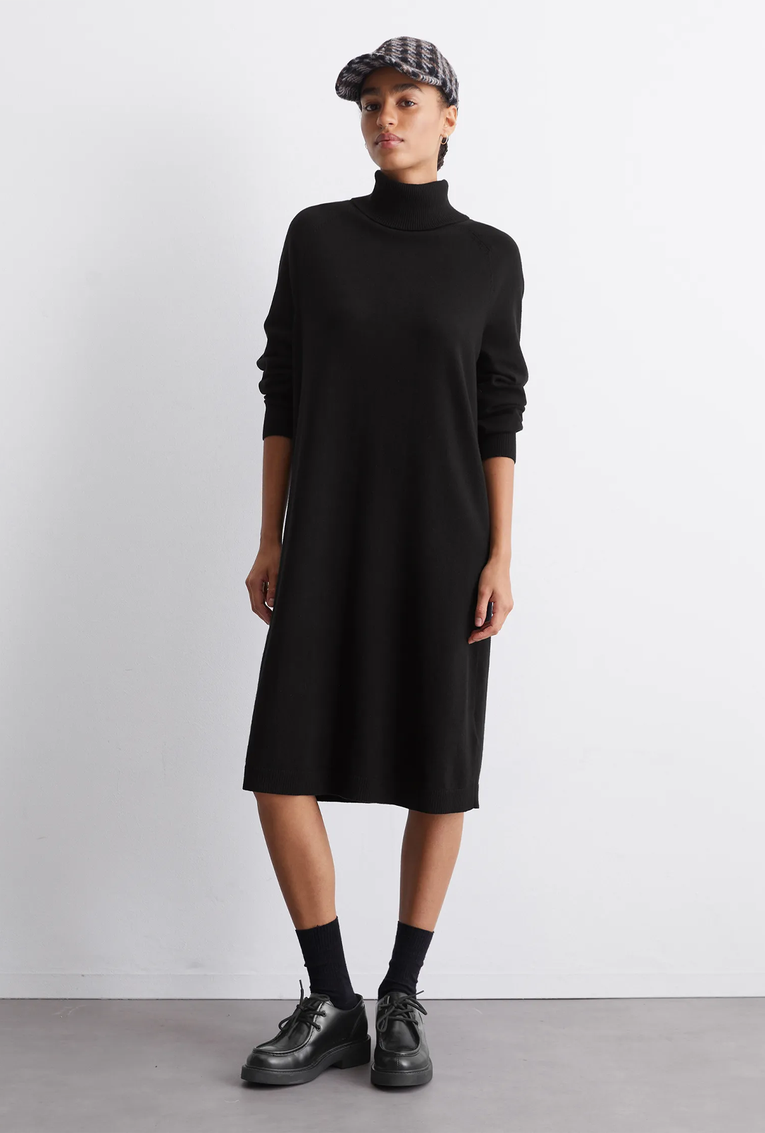 Knit Dress, Longsleeve, Turtleneck