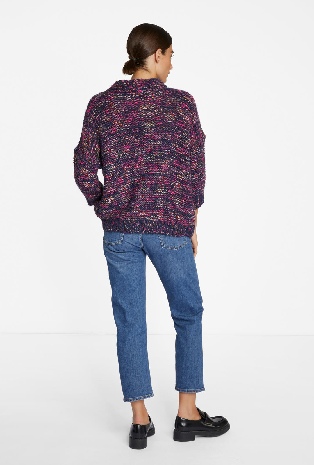 Multicolour mock neck jumper